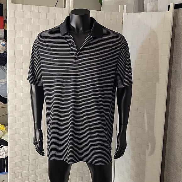 NIKE GOLF TOUR PERFORMANCE DRI-FIT STRIPED PIQUE POLO MEN'S SHIRT - Picture 2 of 16